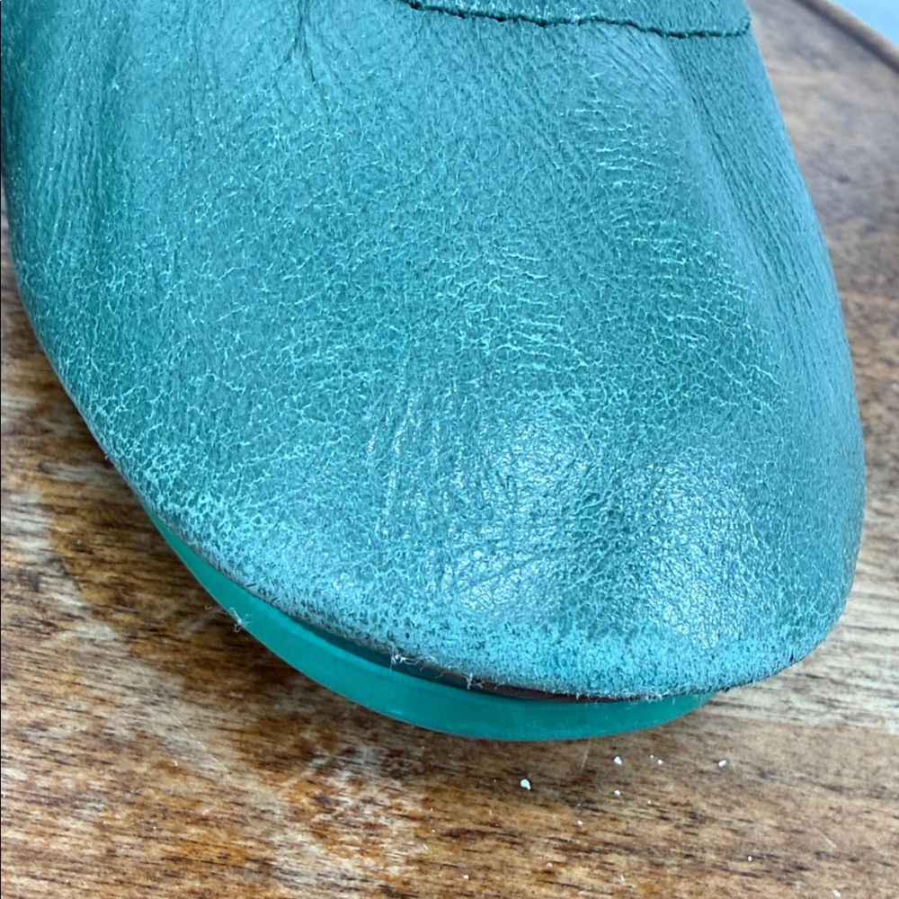 Tieks Shoes Wm 8 Green Leather Flats Foldable Travel Commute Teacher Work - Picture 5 of 14